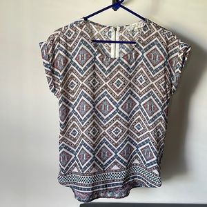 Pink Republic short sleeve patterned boho top M